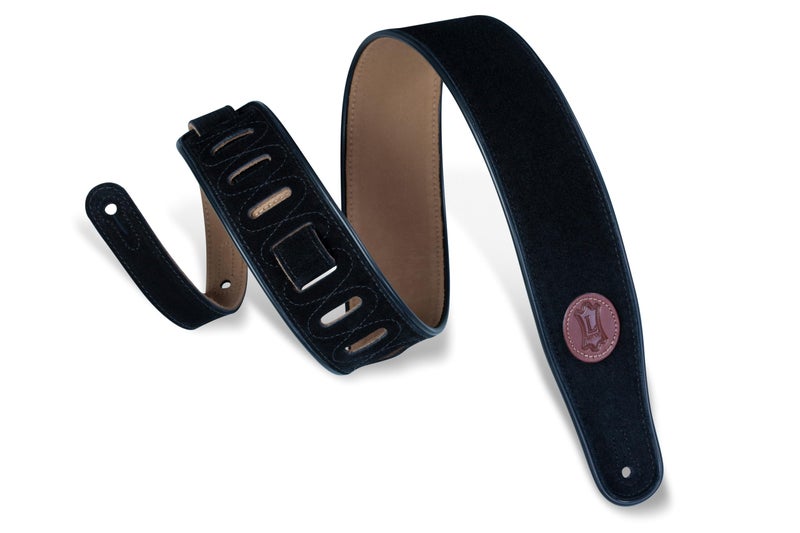 Levy's Leathers Suede Leather Guitar Strap,Black - Image 1